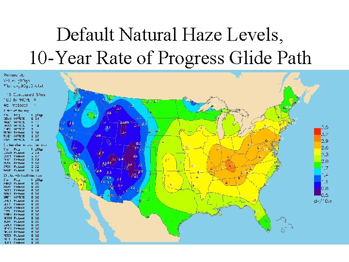 Default Natural Haze Levels, 10 -Year Rate of Progress Glide Path 