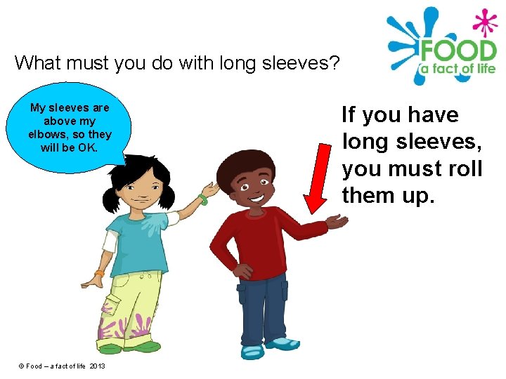 What must you do with long sleeves? My sleeves are above my elbows, so