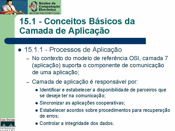 15. 1 - Conceitos Básicos da Camada de Aplicação l 15. 1. 1 -