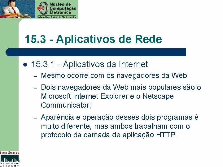 15. 3 - Aplicativos de Rede l 15. 3. 1 - Aplicativos da Internet