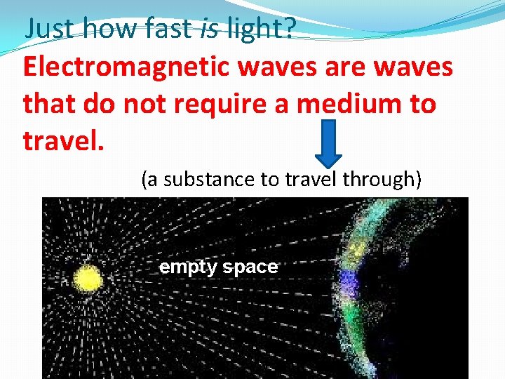 Just how fast is light? Electromagnetic waves are waves that do not require a