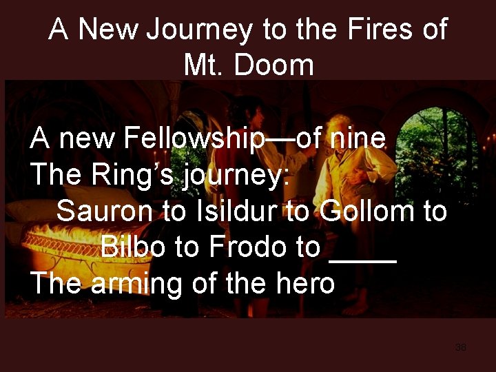 A New Journey to the Fires of Mt. Doom A new Fellowship—of nine The