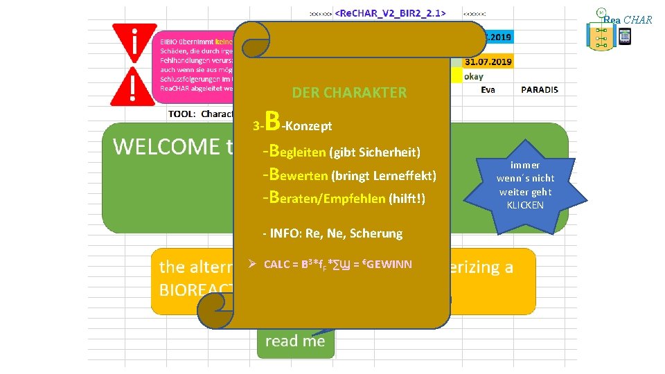 Rea CHAR DER CHARAKTER 3 - B-Konzept -Begleiten (gibt Sicherheit) -Bewerten (bringt Lerneffekt) -Beraten/Empfehlen