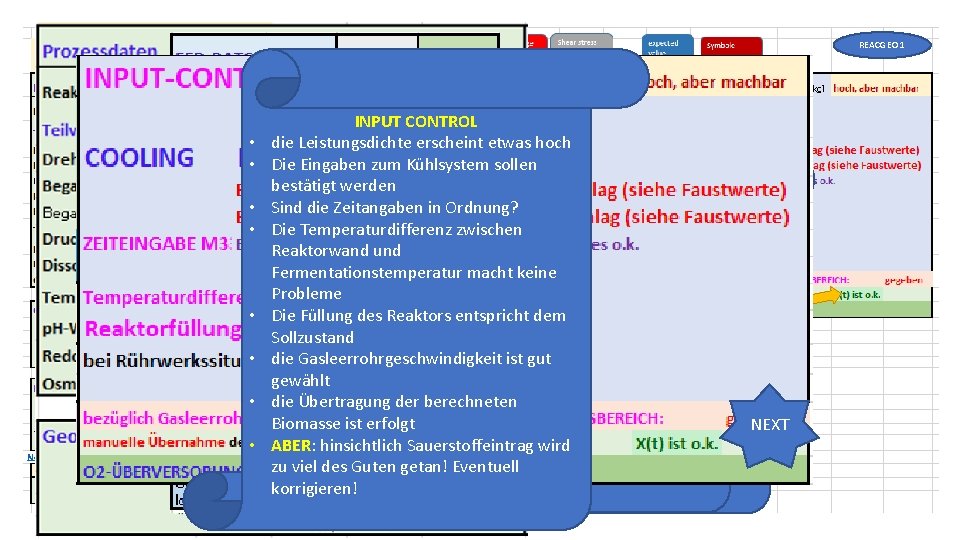 REACGEO 1 . . es bleiben nur Phase 2 aktuell INPUT CONTROL Variablen (rot)