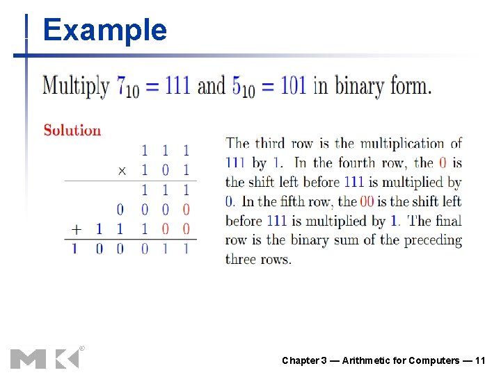 Example Chapter 3 — Arithmetic for Computers — 11 Example Chapter 3 — Arithmetic for Computers — 11