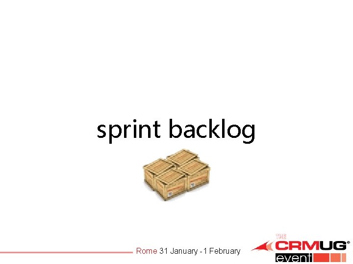 sprint backlog Rome 31 January -1 February 