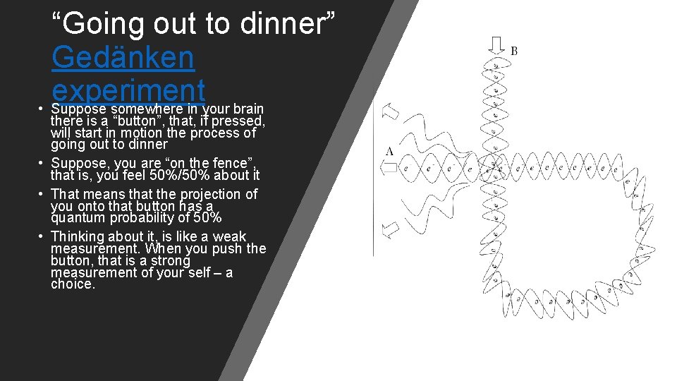 “Going out to dinner” Gedänken experiment • Suppose somewhere in your brain there is