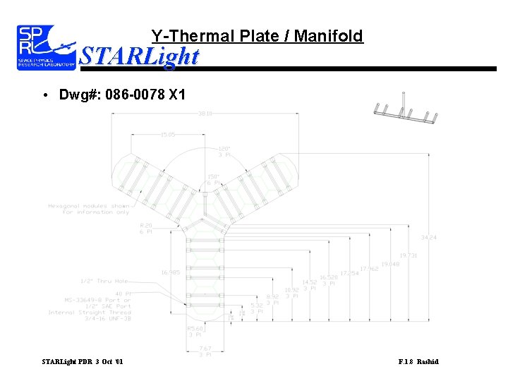 Y-Thermal Plate / Manifold STARLight • Dwg#: 086 -0078 X 1 STARLight PDR 3