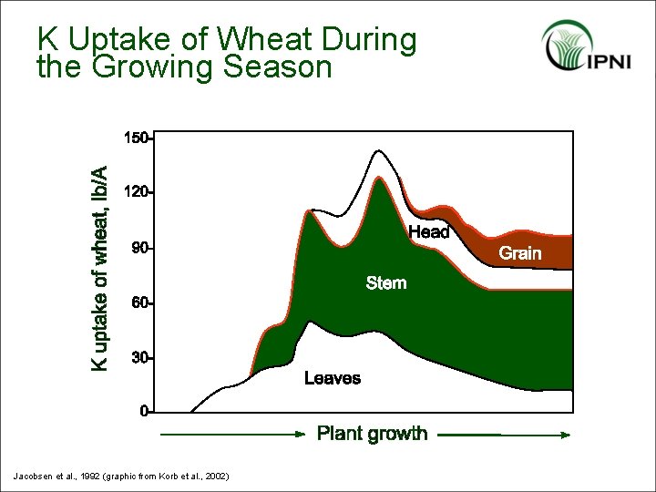 K Uptake of Wheat During the Growing Season Jacobsen et al. , 1992 (graphic