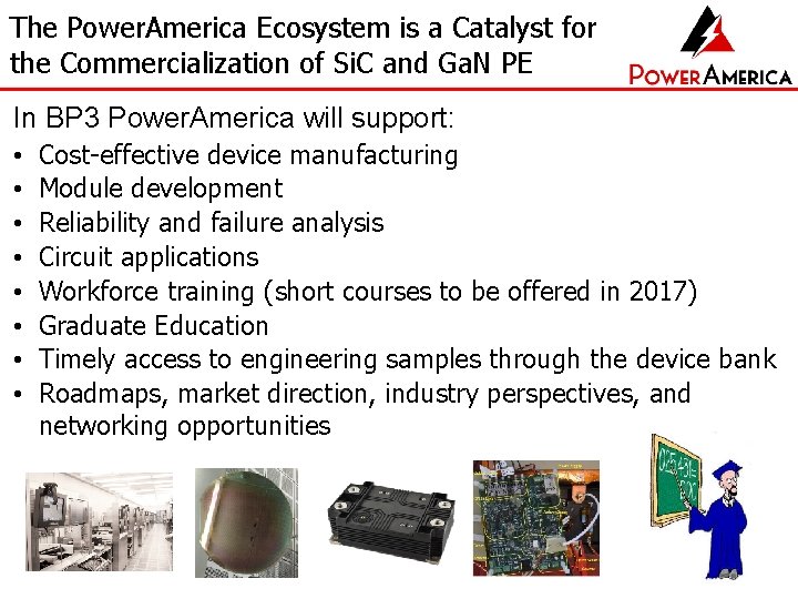 The Power. America Ecosystem is a Catalyst for the Commercialization of Si. C and The Power. America Ecosystem is a Catalyst for the Commercialization of Si. C and