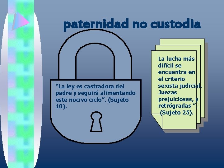 paternidad no custodia ““ “La ley es castradora del padre y seguirá alimentando este