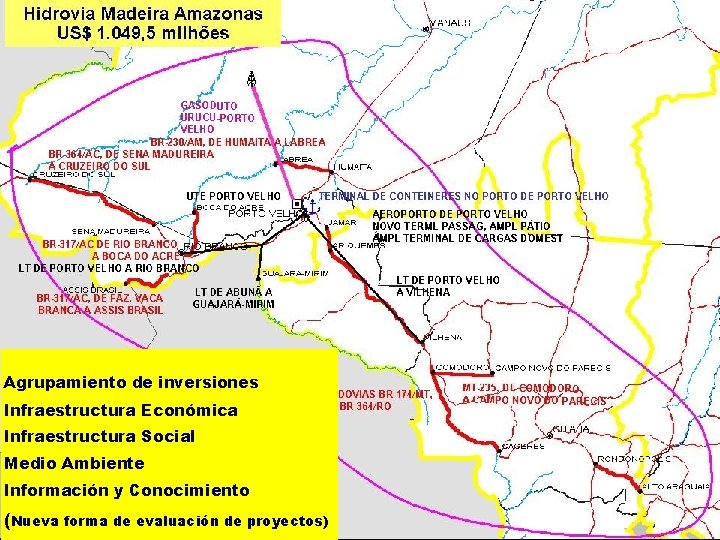 Agrupamiento de inversiones Infraestructura Económica Infraestructura Social Medio Ambiente Información y Conocimiento (Nueva forma