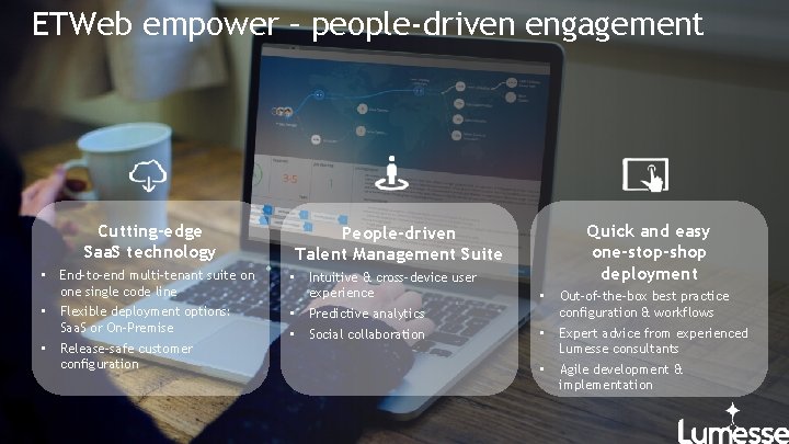 ETWeb empower – people-driven engagement Cutting-edge Saa. S technology • End-to-end multi-tenant suite on