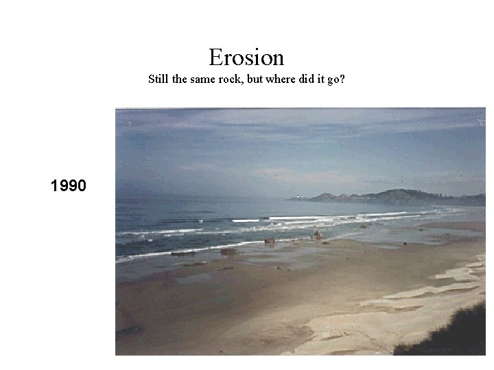 Erosion Still the same rock, but where did it go? 1990 