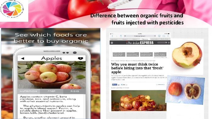 Difference between organic fruits and fruits injected with pesticides 