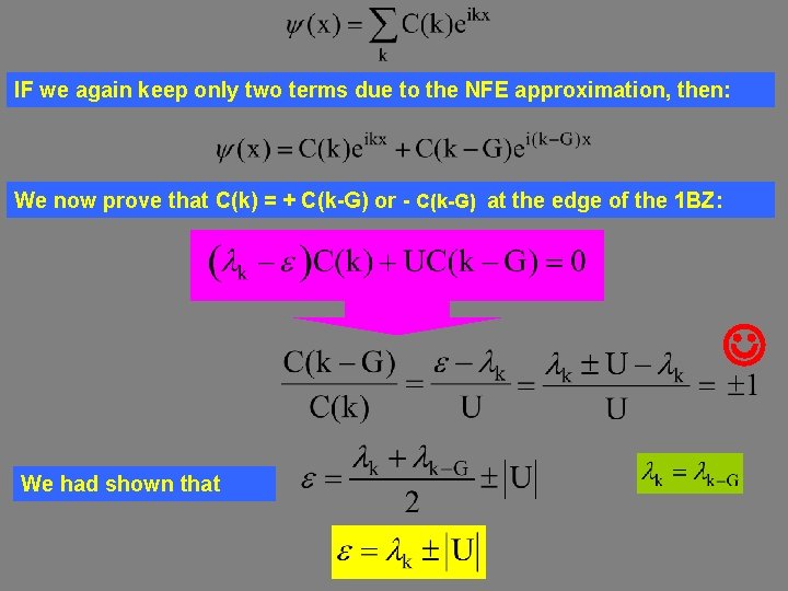 IF we again keep only two terms due to the NFE approximation, then: We