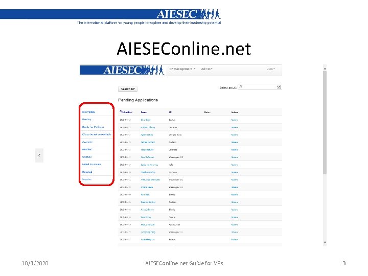 AIESEConline. net 10/3/2020 AIESEConline. net Guide for VPs 3 