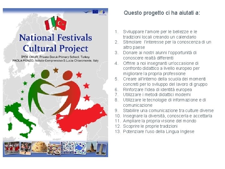 Questo progetto ci ha aiutati a: 1. 2. 3. 4. 5. 6. 7. 8.