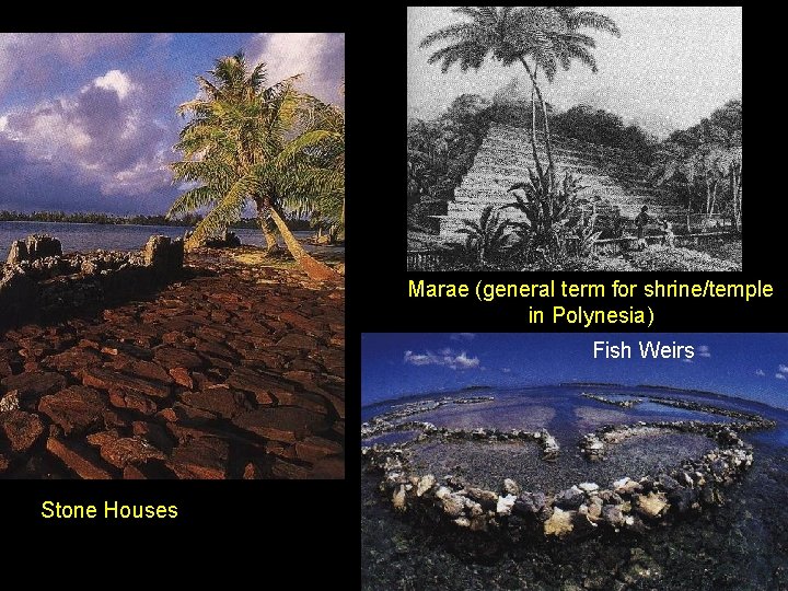 Marae (general term for shrine/temple in Polynesia) Fish Weirs Stone Houses 