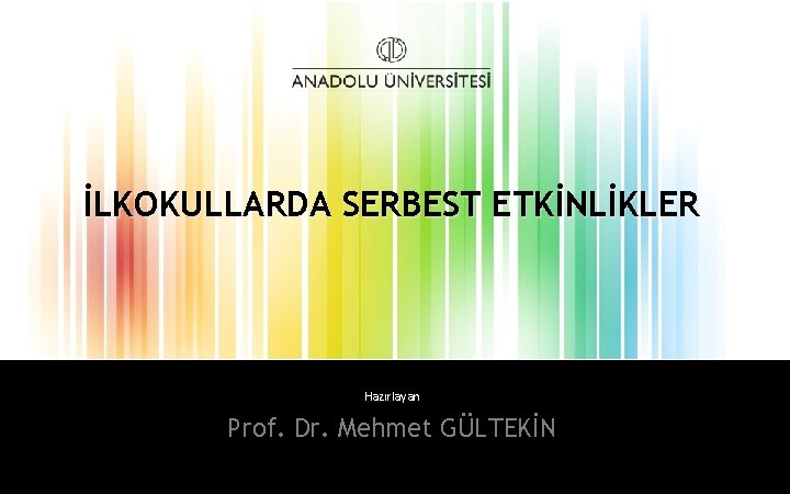 İLKOKULLARDA SERBEST ETKİNLİKLER Hazırlayan Prof. Dr. Mehmet GÜLTEKİN 