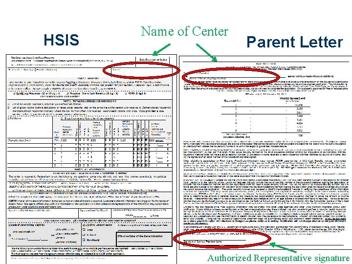 HSIS Name of Center Parent Letter Authorized Representative signature HSIS Name of Center Parent Letter Authorized Representative signature