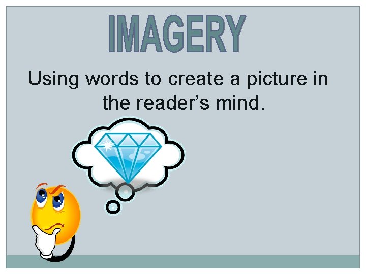 Using words to create a picture in the reader’s mind. 