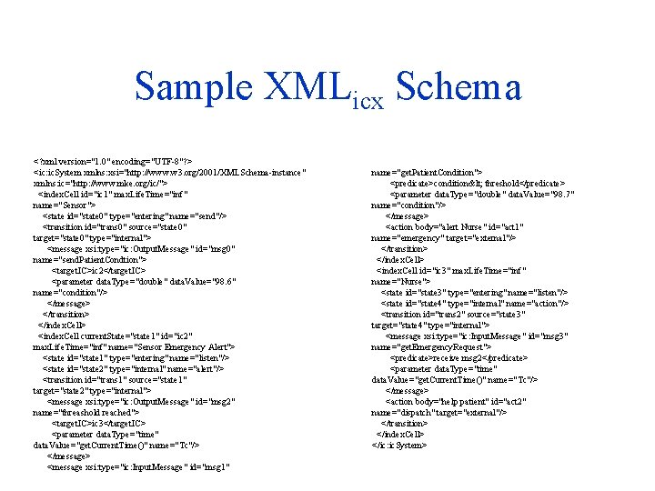 Sample XMLicx Schema <? xml version="1. 0" encoding="UTF-8"? > <ic: ic. System xmlns: xsi="http: