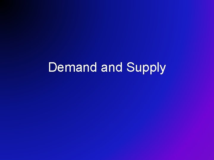 Demand Supply 