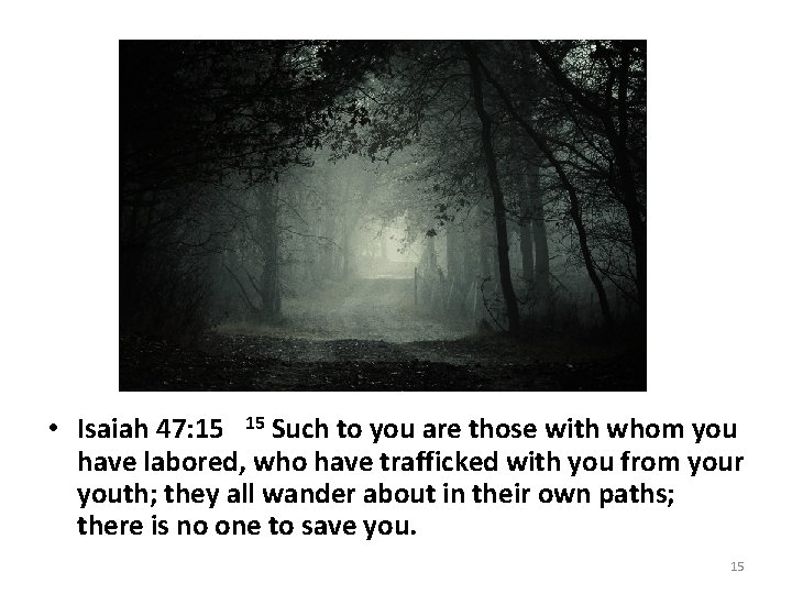  • Isaiah 47: 15 15 Such to you are those with whom you