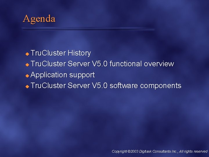 State of the Art UNIX High Availability Tru
