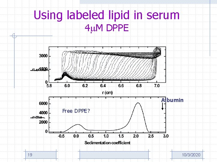 Using labeled lipid in serum 4 M DPPE Albumin Free DPPE? 19 10/3/2020 