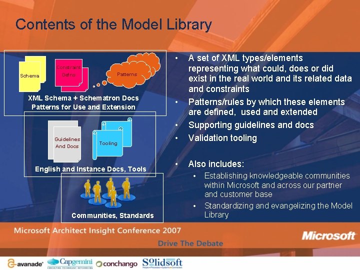 Contents of the Model Library • Schema Constraint Defns • Also includes: Patterns XML