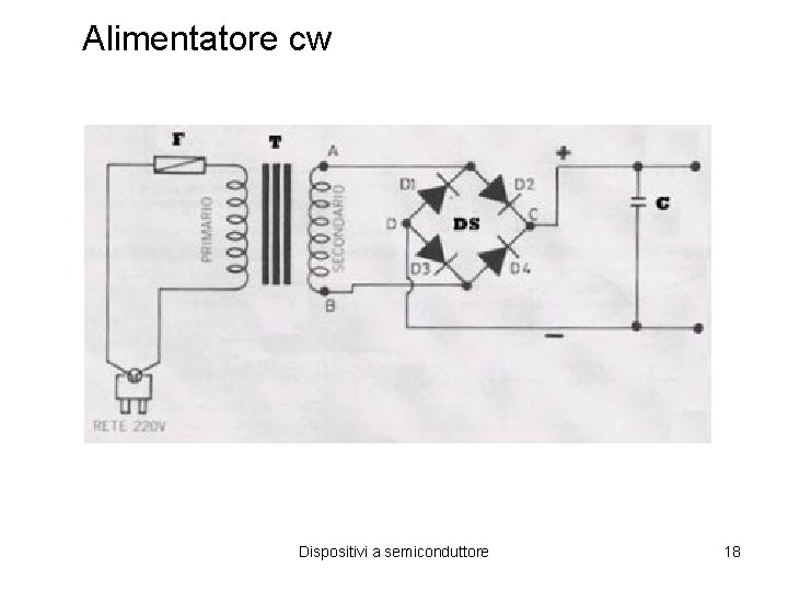 Alimentatore cw Dispositivi a semiconduttore 18 Alimentatore cw Dispositivi a semiconduttore 18