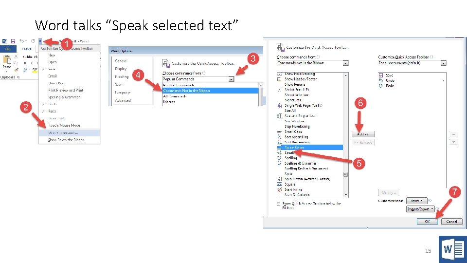 Word talks “Speak selected text” 15 