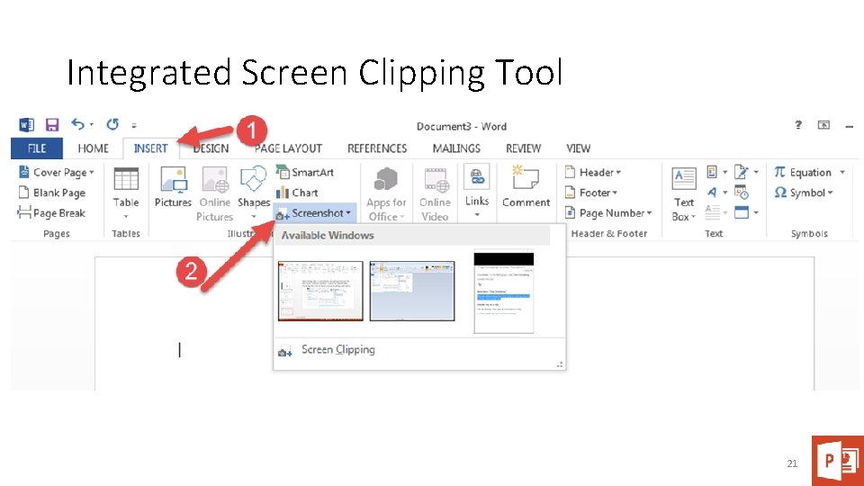 Integrated Screen Clipping Tool 21 
