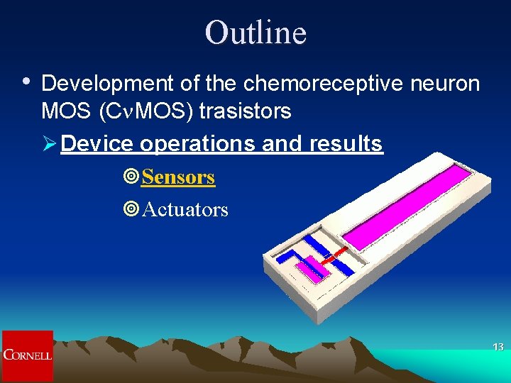 Outline • Development of the chemoreceptive neuron MOS (Cn. MOS) trasistors Ø Device operations Outline • Development of the chemoreceptive neuron MOS (Cn. MOS) trasistors Ø Device operations
