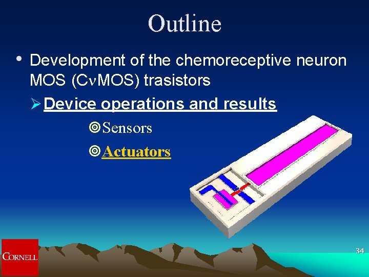 Outline • Development of the chemoreceptive neuron MOS (Cn. MOS) trasistors Ø Device operations Outline • Development of the chemoreceptive neuron MOS (Cn. MOS) trasistors Ø Device operations