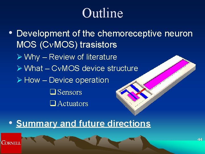 Outline • Development of the chemoreceptive neuron MOS (Cn. MOS) trasistors Ø Why – Outline • Development of the chemoreceptive neuron MOS (Cn. MOS) trasistors Ø Why –