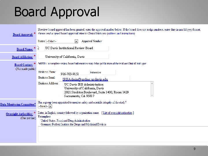 Board Approval Pfizer UC Davis Institutional Review Board University of California, Davis Pfizer 916