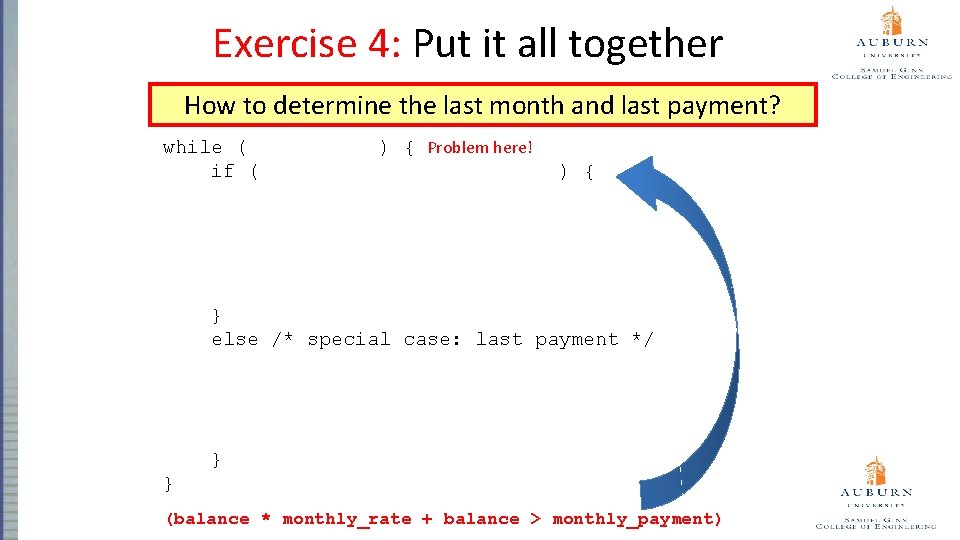 Exercise 4: Put it all together How to determine the last month and last