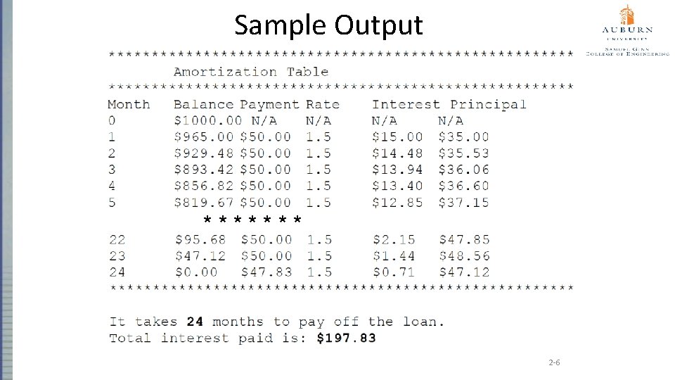 Sample Output ******* 2 -6 