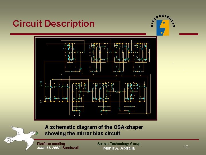 Circuit Description A schematic diagram of the CSA-shaper showing the mirror bias circuit Platform Circuit Description A schematic diagram of the CSA-shaper showing the mirror bias circuit Platform