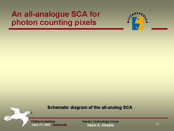 An all-analogue SCA for photon counting pixels Schematic diagram of the all-analog SCA Platform An all-analogue SCA for photon counting pixels Schematic diagram of the all-analog SCA Platform