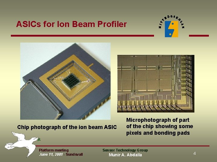 ASICs for Ion Beam Profiler Chip photograph of the ion beam ASIC Platform meeting ASICs for Ion Beam Profiler Chip photograph of the ion beam ASIC Platform meeting