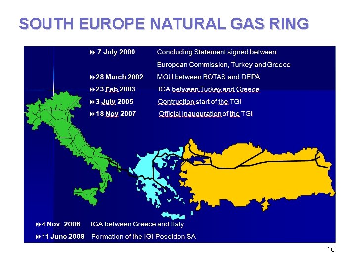 SOUTH EUROPE NATURAL GAS RING 16 