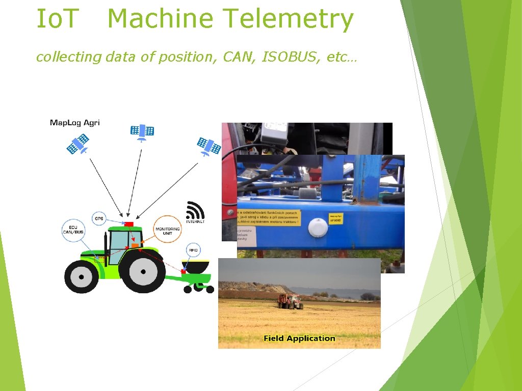 Io. T Machine Telemetry collecting data of position, CAN, ISOBUS, etc… 