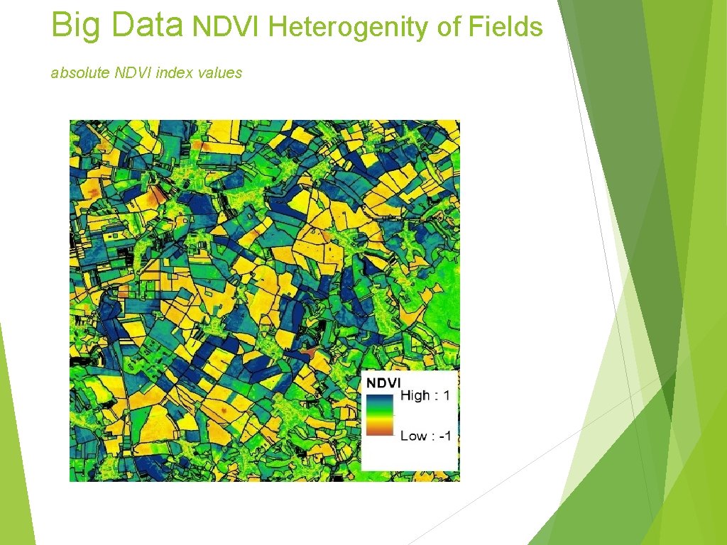 Big Data NDVI Heterogenity of Fields absolute NDVI index values 