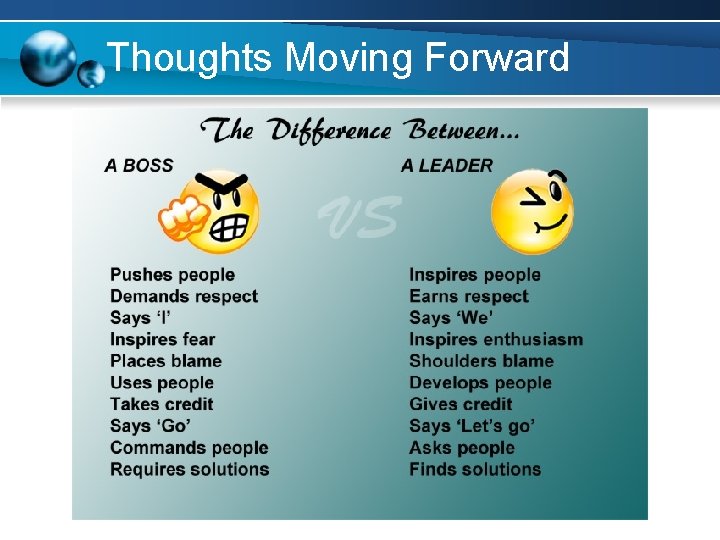 Thoughts Moving Forward 