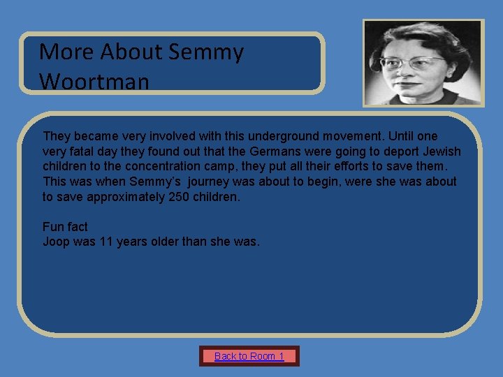Name of Museum More About Semmy Woortman Insert Artifact Picture Here They became very
