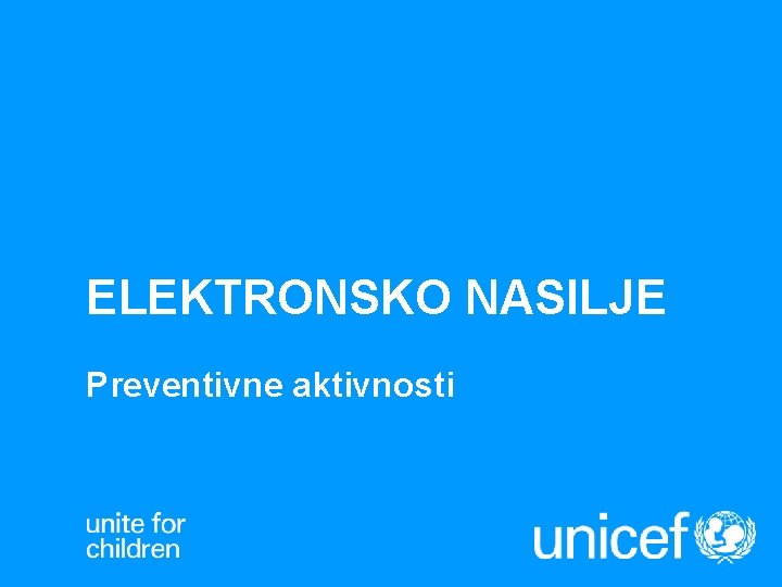 ELEKTRONSKO NASILJE Preventivne aktivnosti 